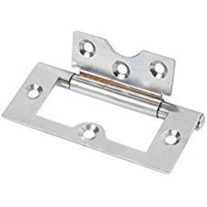 Flush Hinge Polished Chrome 76 x 33mm 2 Pack