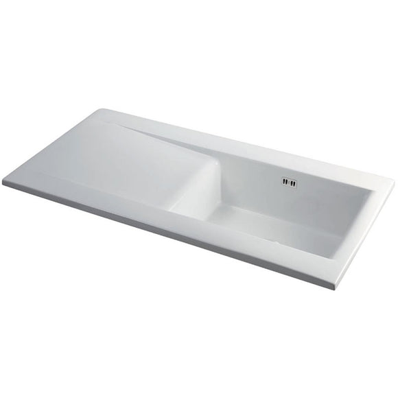 Carron Phoenix Sapphira 100 1 Bowl Ceramic Kitchen Sink - Reversible