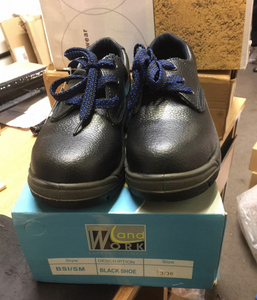 Workland Men's Women's Black Steel Toe Cap Hard Safety Work Shoes Size 3