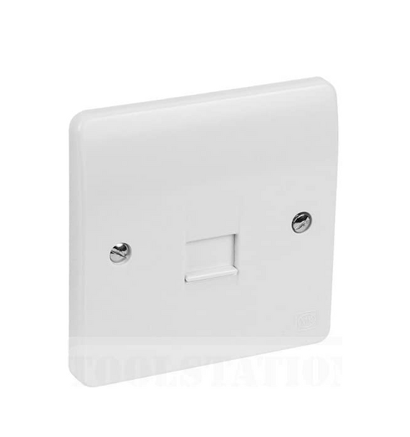 MK Electric White 1 Gang Master Telephone Socket Secondary Socket Outlet Master