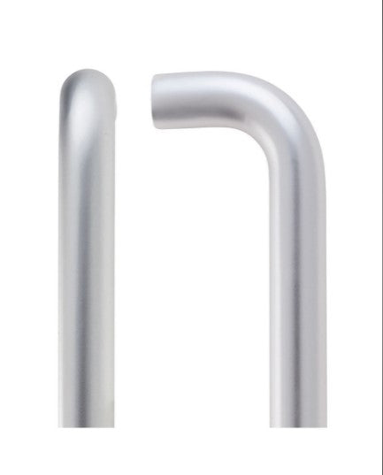 Pair of Back to Back Satin Aluminium D Shape Door Pull Handle 22 x 300mm