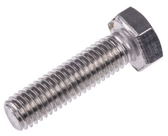 M6 X 20 HEXAGON HEAD SET SCREWS HIGH TENSILE GRADE 8.8 BRIGHT ZINC PLATED