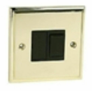 13A Sw FCU Cast Victorian Brass Electrical Sockets Switch Polished Brass