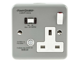 GreenBrook Power Plus Breaker Metal Clad Socket RCD 1 Gang 30ma Socket Switched