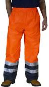 Hi-Vis 2-Tone Trousers Elasticated Waist Orange / Navy Large 26-46 W 30 L