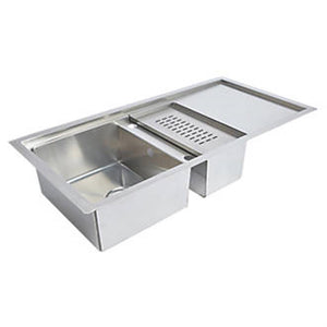 KITCHEN SINK & DRAINER STAINLESS STEEL 1.5 BOWL 1000 X 500MM