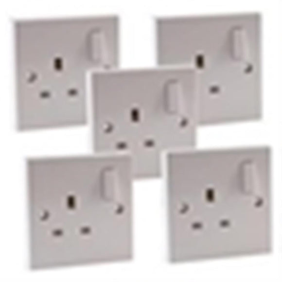 Ex-Pro 13A Single Pole Plug Electric Wall Switched Sockets BS1363 (5 Pack)