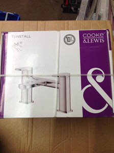 Cooke & Lewis Tunstall Bath Filler Chrome Tap Classic Design With Levers