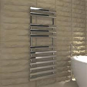 Kudox Vectis 410W Silver Towel warmer (H)1200mm (W)500mm